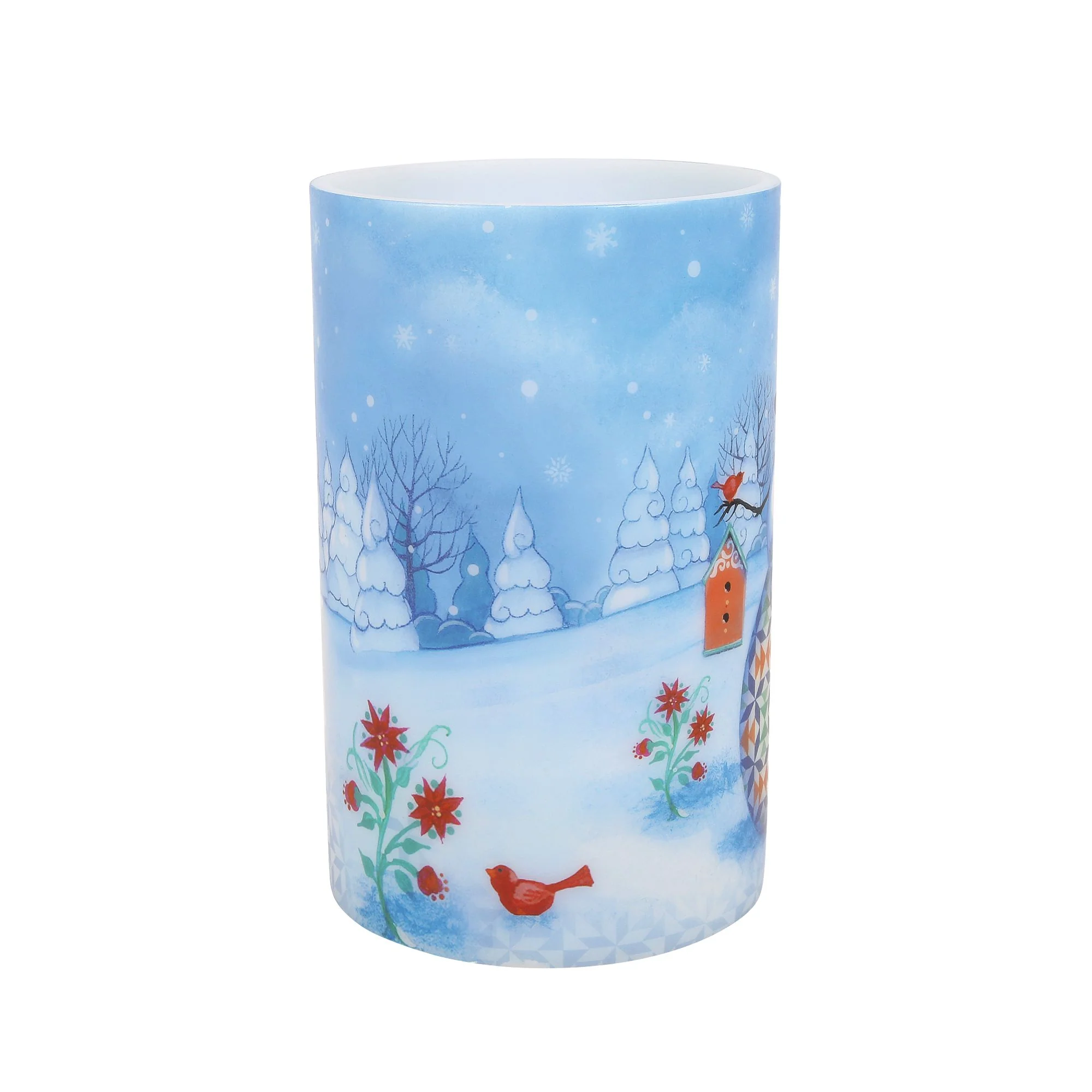 Snowman with Cardinals Candle - Image 4